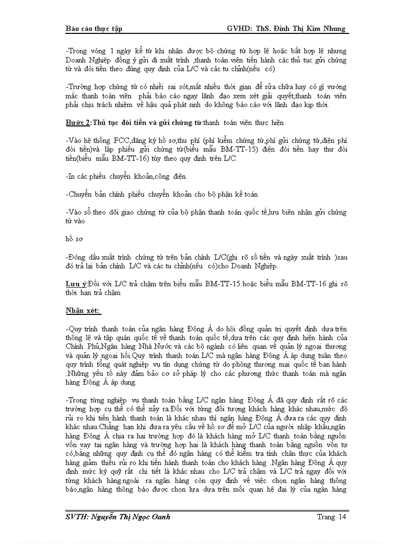 image for page Thực trạng thanh toán tín dụng chứng từ xuất khẩu tại ngân hàng Đông Á CN Tân Bình và một số giải pháp nhằm khắc phục rủi ro
