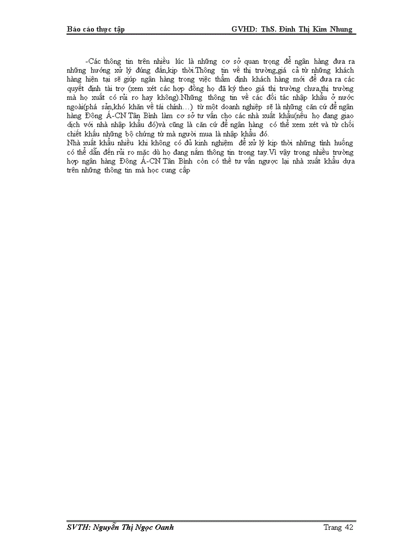 image for page Thực trạng thanh toán tín dụng chứng từ xuất khẩu tại ngân hàng Đông Á CN Tân Bình và một số giải pháp nhằm khắc phục rủi ro