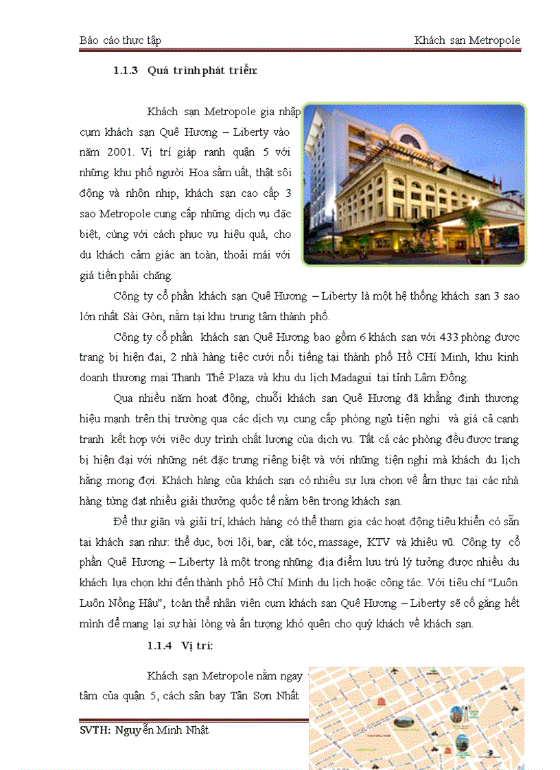 Giải pháp nâng cao hiệu quả hoạt động của bộ phận lễ tân tại khách sạn Metropole ở Thành phố Hồ Chí Minh