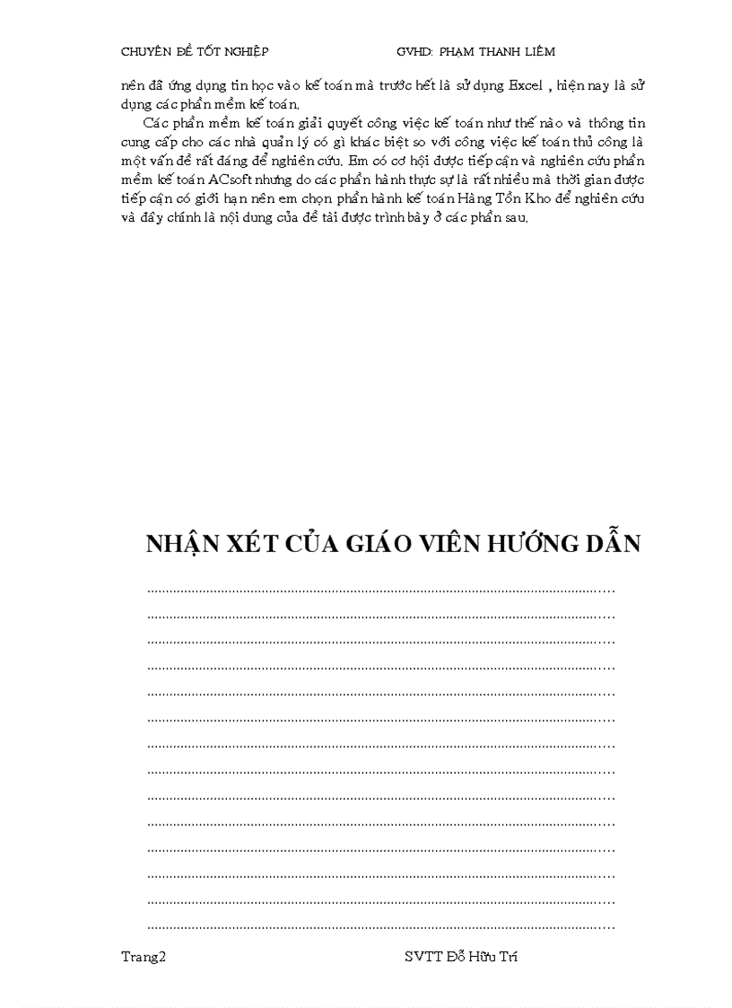 TÌm hiểu và đánh giá kế tóan hàng tồn kho của phần mềm kế tóan ACSOFT