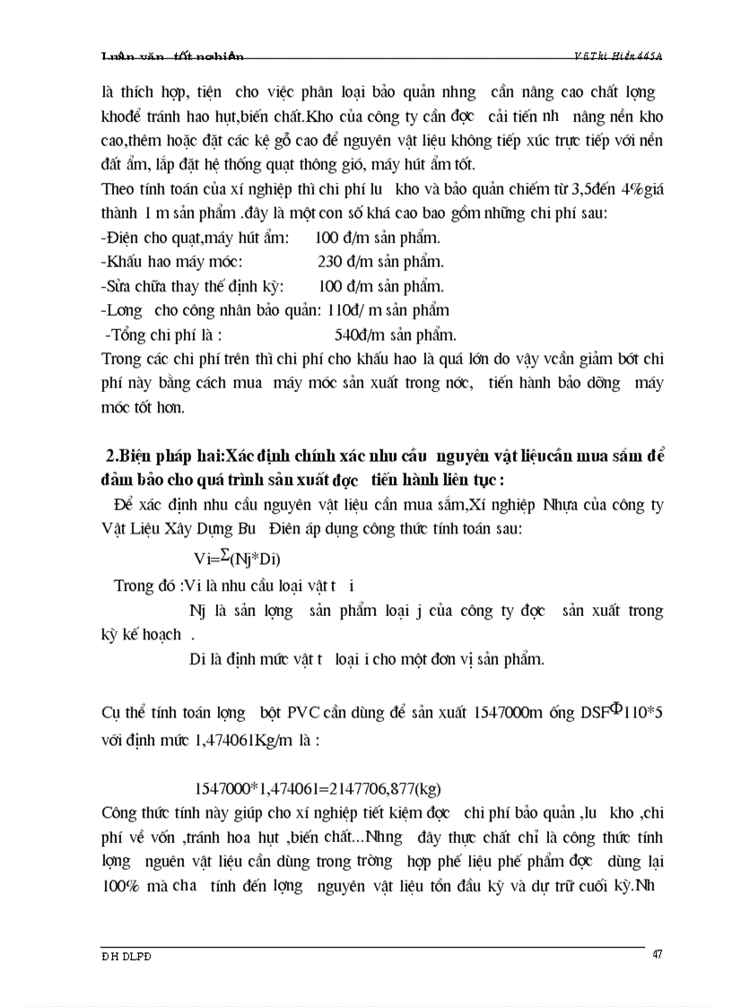 image for page Một số ý kiến nhằm nâng cao hiệu quả quá trình quản lý nguyên vật liệu tại phân xưởng Nhựa của Công ty Vật liệu Xây dựng Bưu điện 1