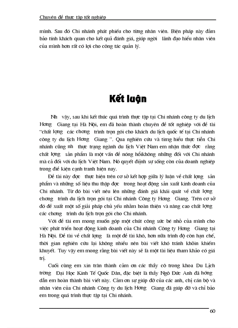 image for page Thực trạng của hoạt động kinh doanh và chất lượng của các chương trình du lịch trọn gói cho khách du lịch nước ngoài ở Chi nhánh Công ty du lịch Hương Giang tại Hà Nội