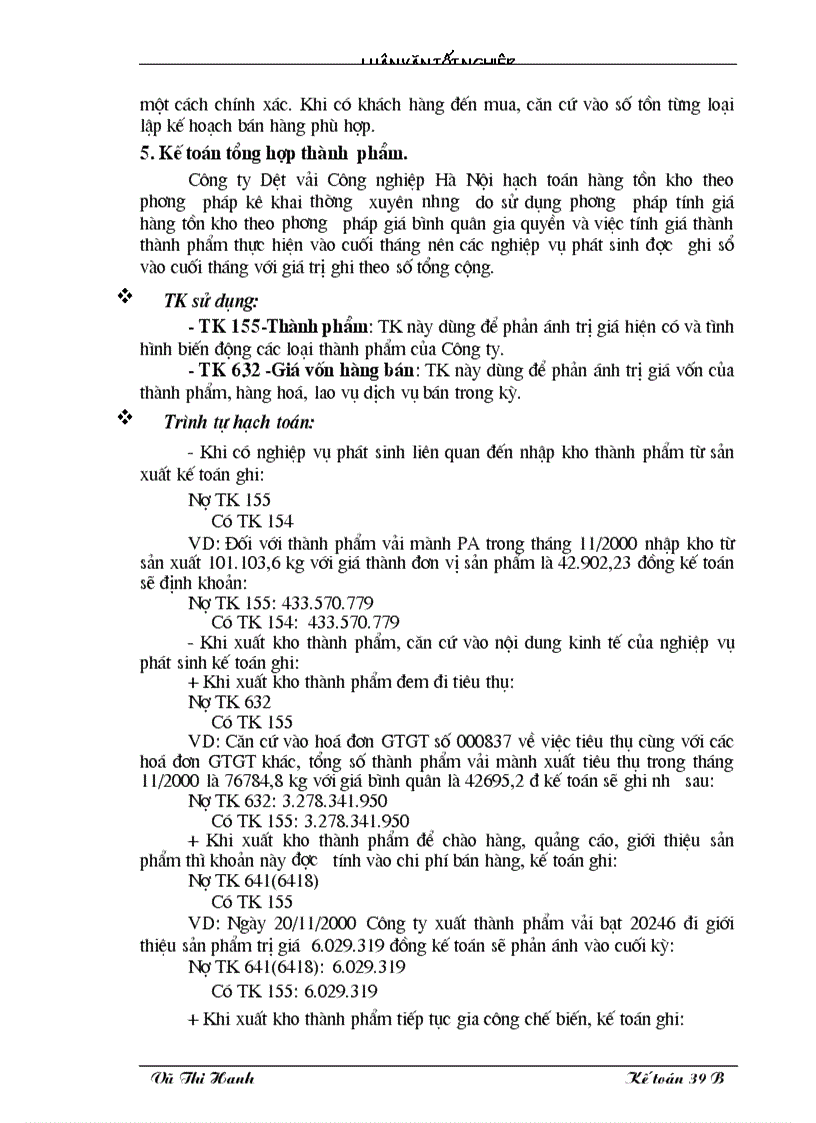 image for page Kế toán thành phẩm tiêu thụ thành phẩm và xác định kết quả tiêu thụ trong doanh Nghiệp sản xuất