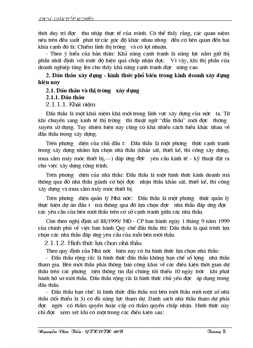 image for page Thực trạng công tác đấu thầu xây dựng ở Tổng công ty xây dựng Thăng Long 1