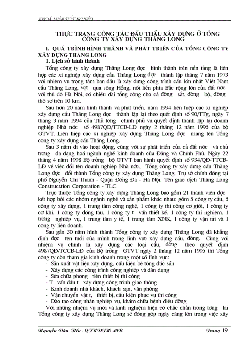 image for page Thực trạng công tác đấu thầu xây dựng ở Tổng công ty xây dựng Thăng Long 1