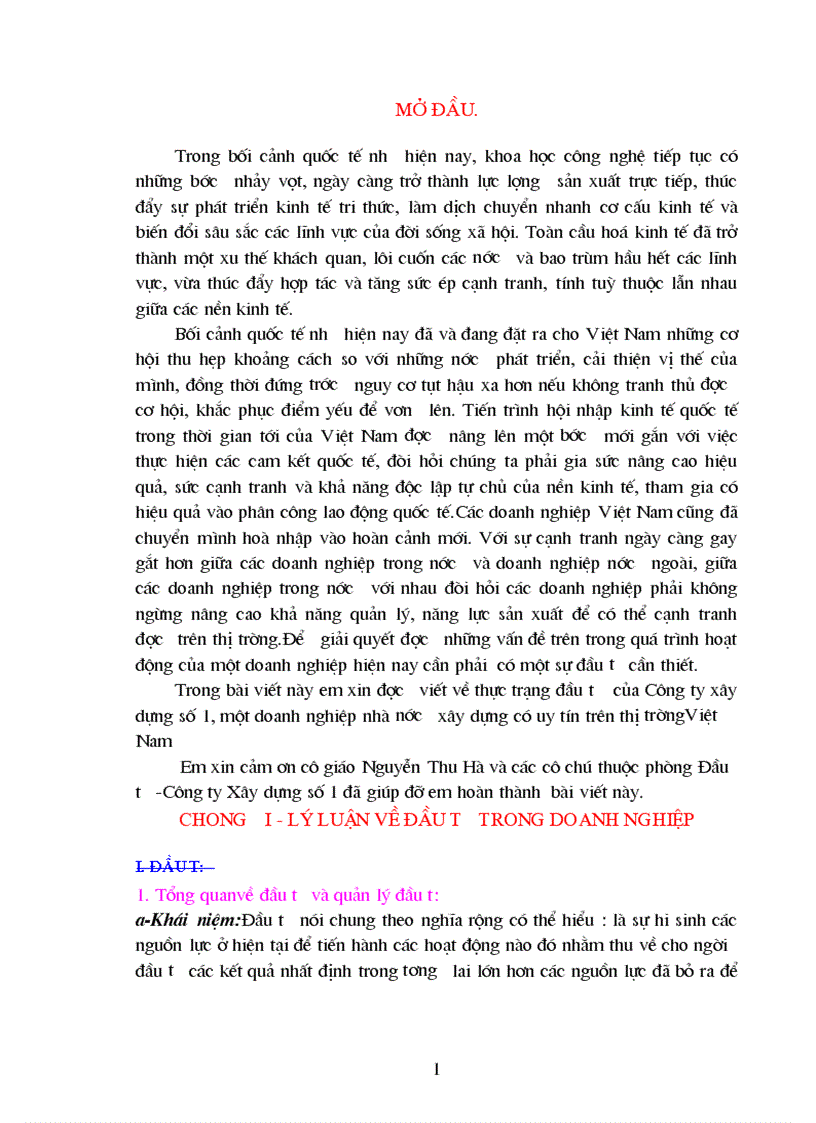 image for page Thực trạng đầu tư của công ty xây dựng số