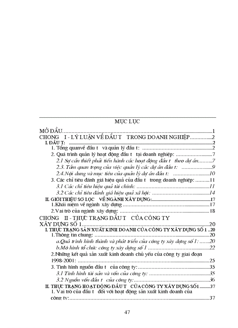 image for page Thực trạng đầu tư của công ty xây dựng số