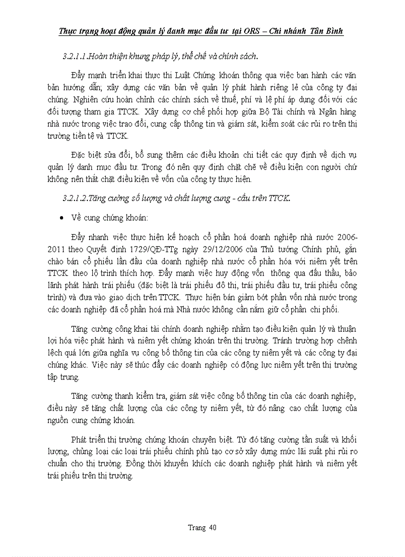 image for page Thực trạng quản lý danh mục đầu tư tại ORS chi nhánh Tân Bình