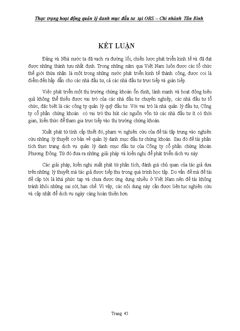 image for page Thực trạng quản lý danh mục đầu tư tại ORS chi nhánh Tân Bình