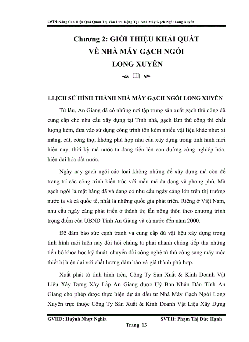 image for page Nâng cao hiệu quả quản trị vốn lưu động tại nhà máy gạch ngói long xuyên