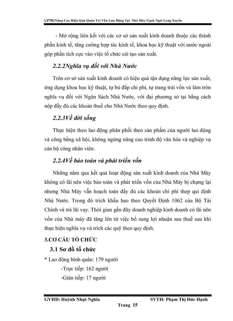 image for page Nâng cao hiệu quả quản trị vốn lưu động tại nhà máy gạch ngói long xuyên