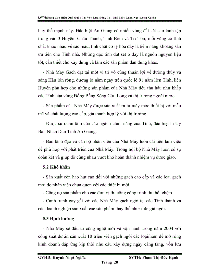 image for page Nâng cao hiệu quả quản trị vốn lưu động tại nhà máy gạch ngói long xuyên