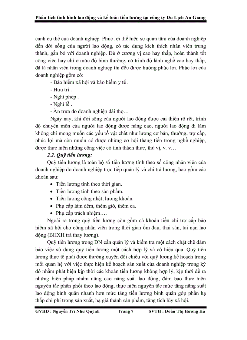 image for page Phân tích tình hình lao động và kế toán tiền lương tại công ty du lịch