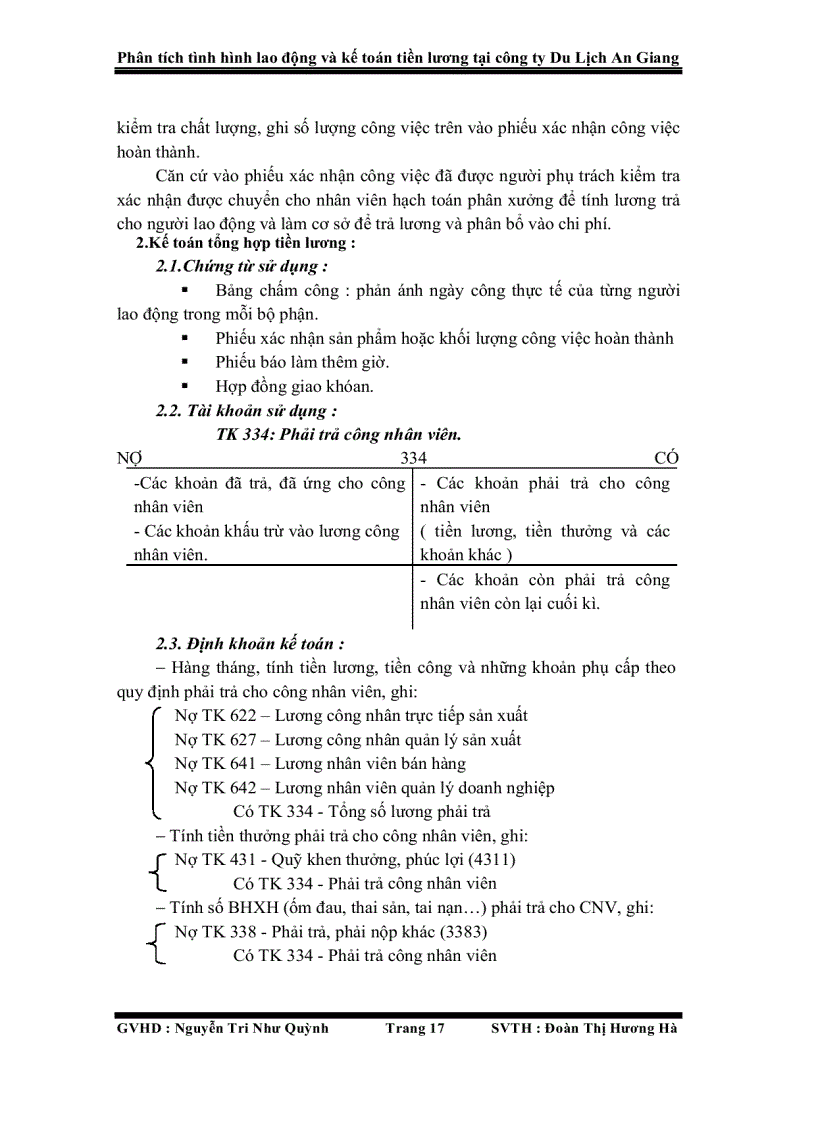 image for page Phân tích tình hình lao động và kế toán tiền lương tại công ty du lịch
