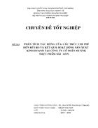 Phân tích tác động của cấu trúc chi phí đến rủi ro và kết quả hoạt động sản xuất kinh doanh tại Công ty Cổ phần SX XNK thực phẩm Sài Gòn