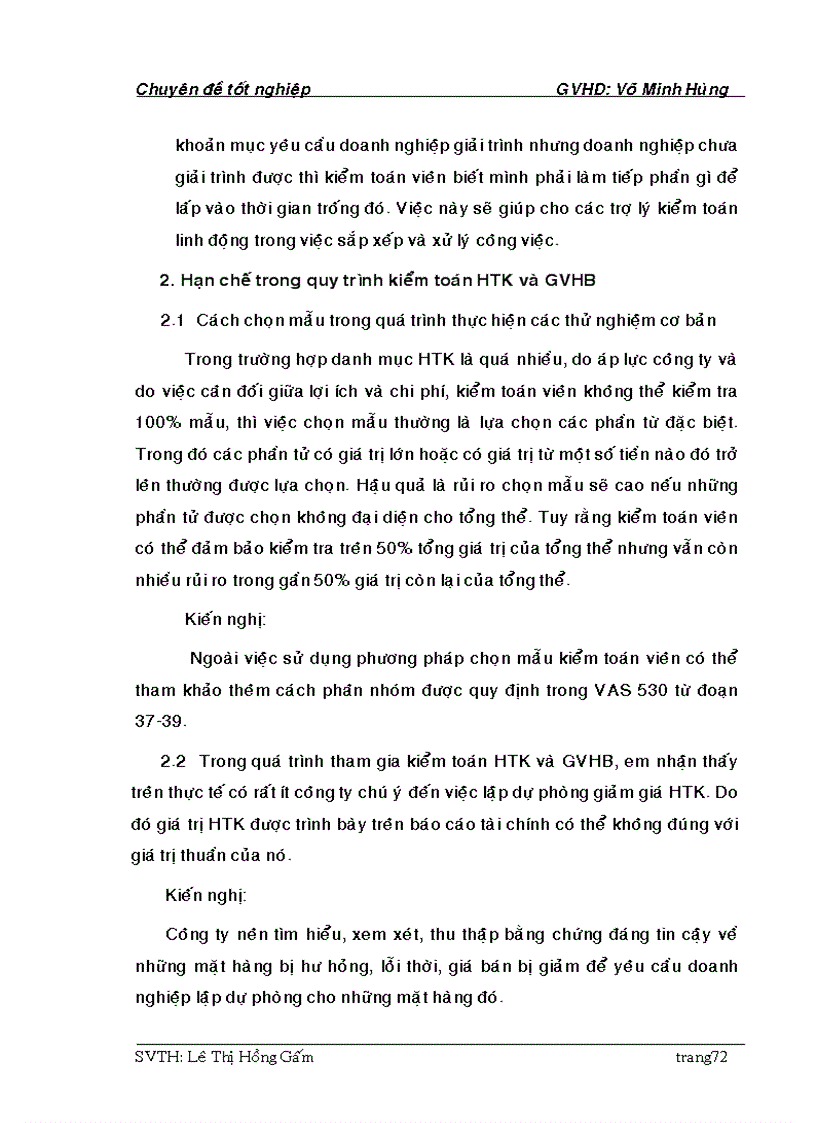 image for page Kiểm toán khoản mục HTK VÀ GVHB