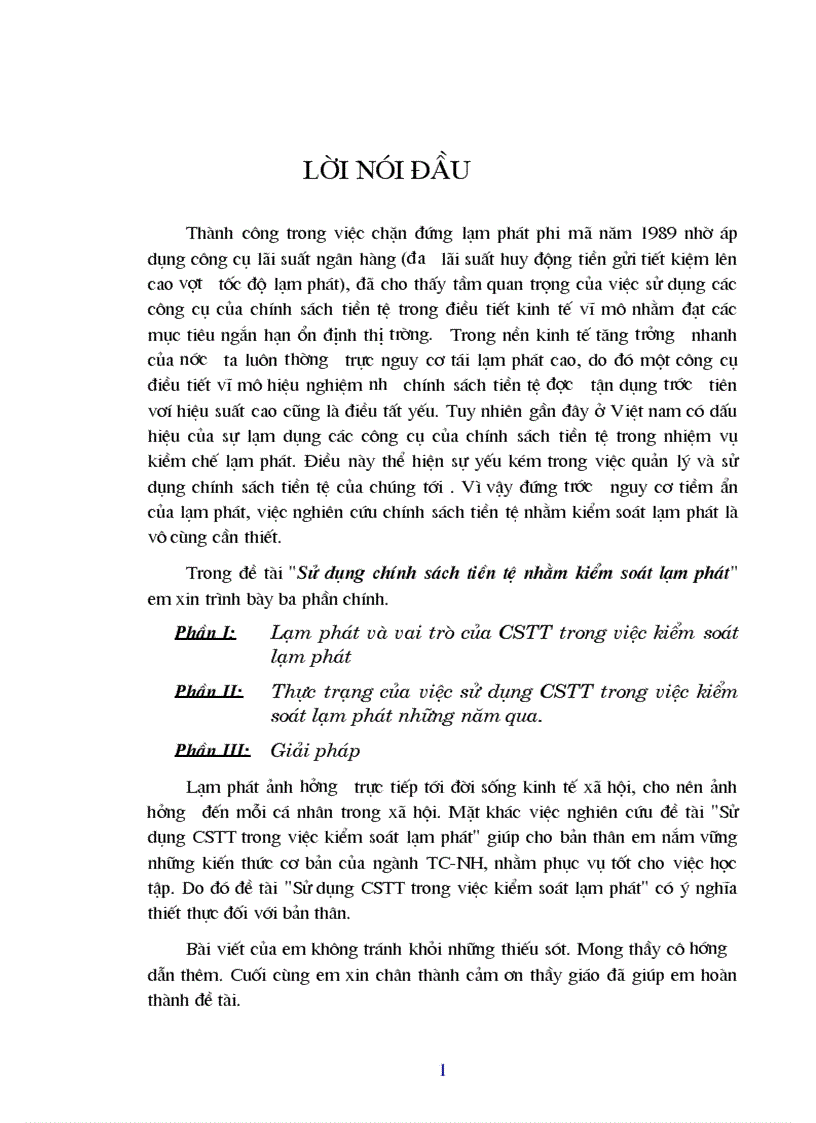 image for page Sử dụng chính sách tiền tệ nhằm kiểm soát lạm phát 1