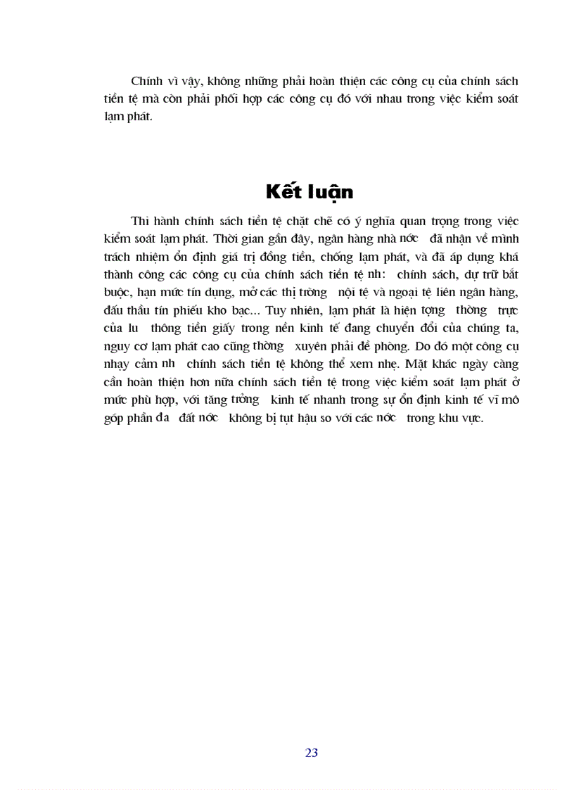 image for page Sử dụng chính sách tiền tệ nhằm kiểm soát lạm phát 1