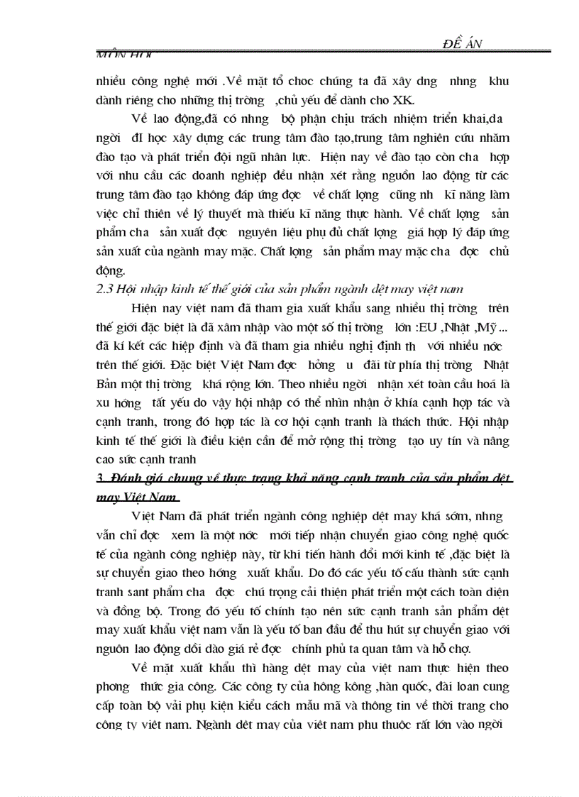 image for page Những biện pháp nhằm nâng cao khả năng cạnh tranh của ngành dệt may Việt Nam