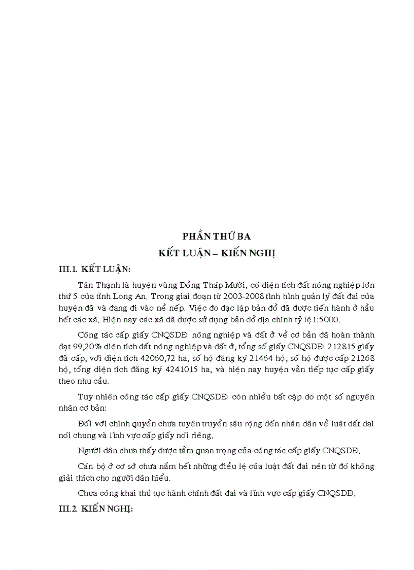 image for page Đánh giá tình hình cấp giấy chứng nhận quyền sử dụng đất trên địa bàn huyện Tân Thạnh tỉnh Long An giai đoạn 2003 2008