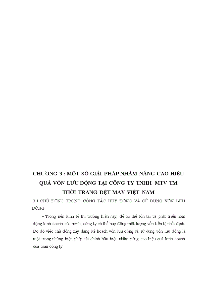 image for page Giải pháp nâng cao hiệu quả sử dụng vốn lưu động tại Công ty TNHH một thành viên thương mại thời trang dệt may Việt Nam