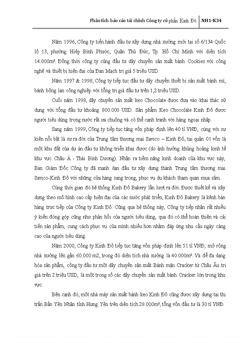 image for page Phân tích báo cáo tài chính Công ty cổ phần Kinh Đô