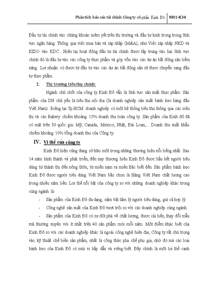 image for page Phân tích báo cáo tài chính Công ty cổ phần Kinh Đô