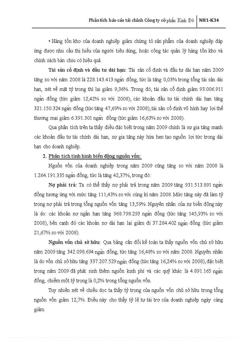 image for page Phân tích báo cáo tài chính Công ty cổ phần Kinh Đô