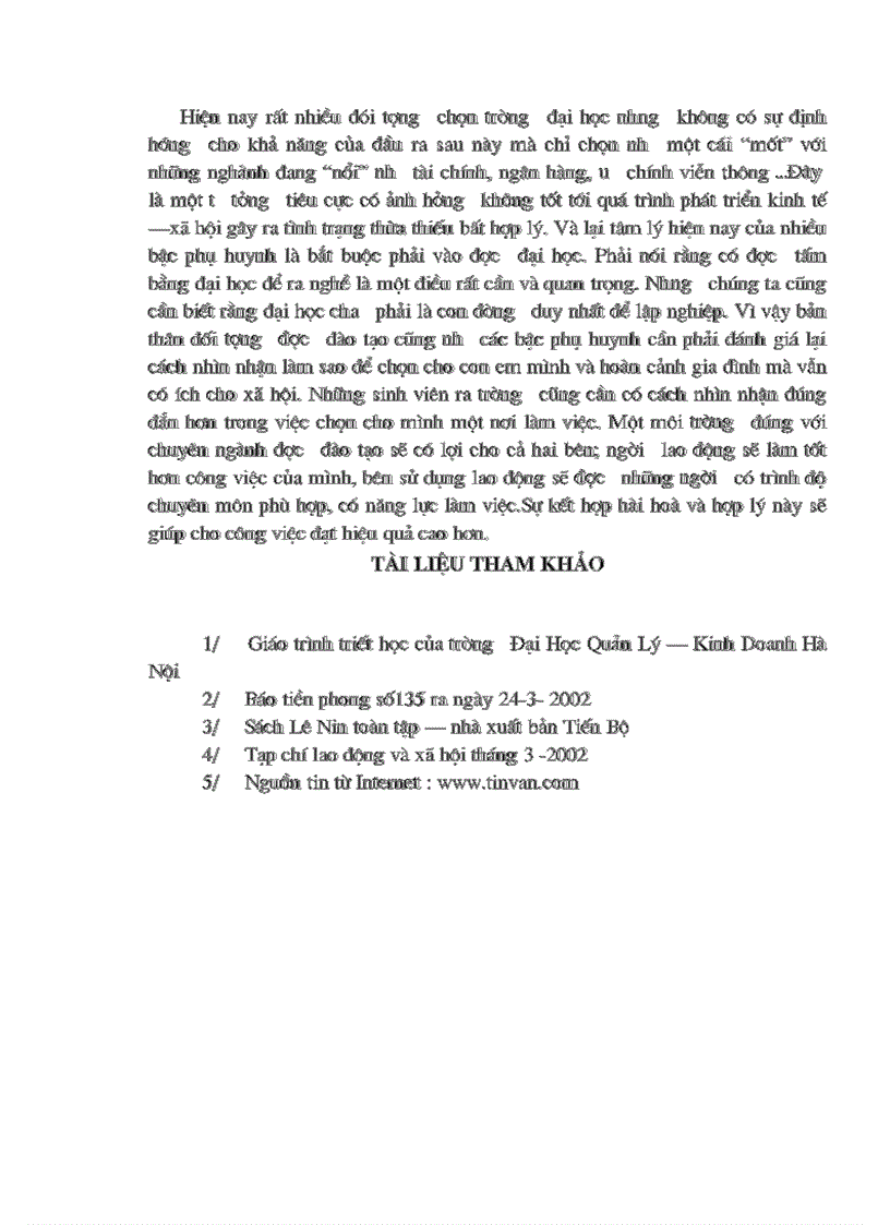 image for page Vận dụng quan điểm toàn diện của triết học Mác Lê Nin để giải thích nguyên nhân của vấn đề thất nghiệp của sinh viên sau khi ra trường