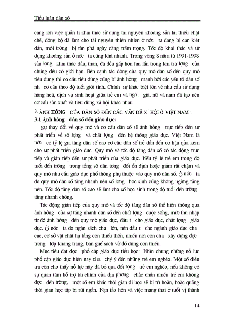 image for page Nêu và phân tích ảnh hưởng của sự phát triển dân số đến kinh tế xã hội ở Việt Nam