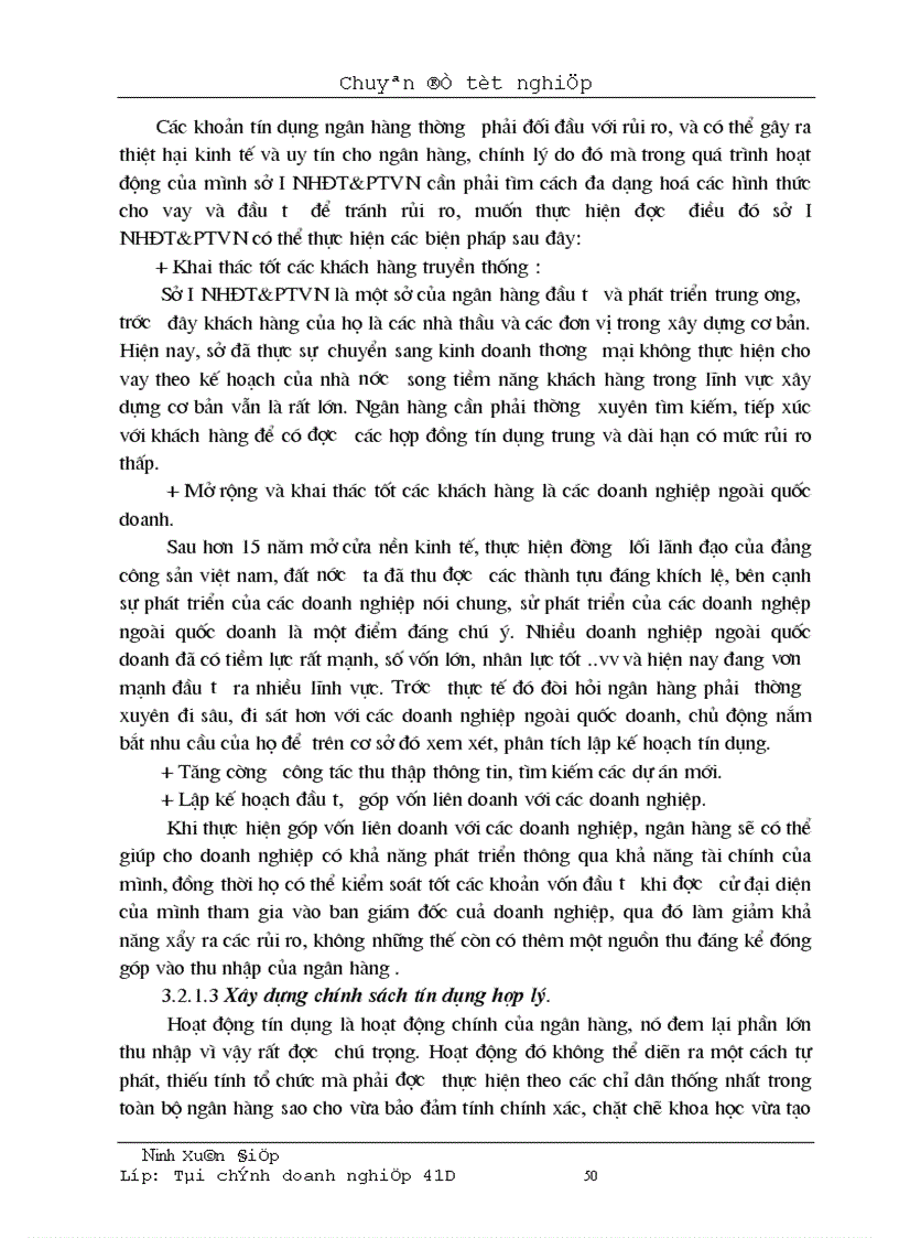 image for page Một số giải pháp nâng cao chất lượng tín dụng trung và dài hạn tại sở I ngân hàng đầu tư và phát triển việt nam 1