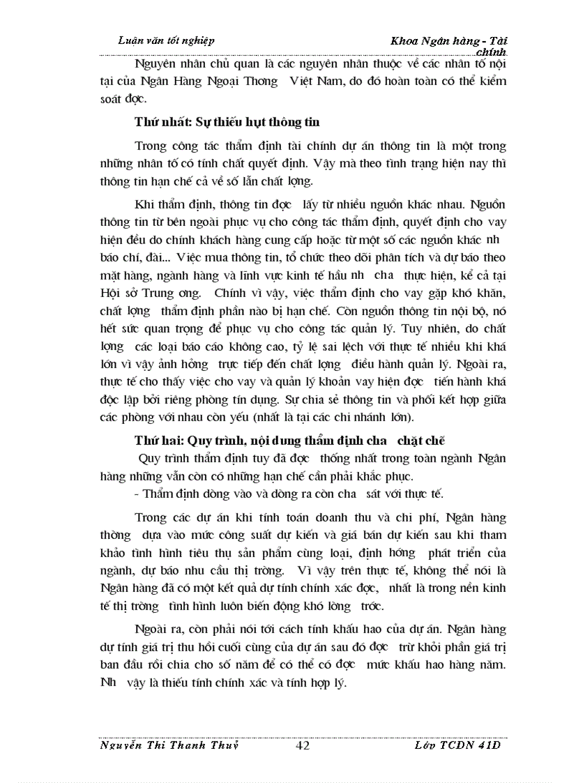 image for page Giải pháp nâng cao chất lượng thẩm định tài chính dự án trong hoạt động cho vay của Ngân Hàng Ngoại Thương Việt Nam 1