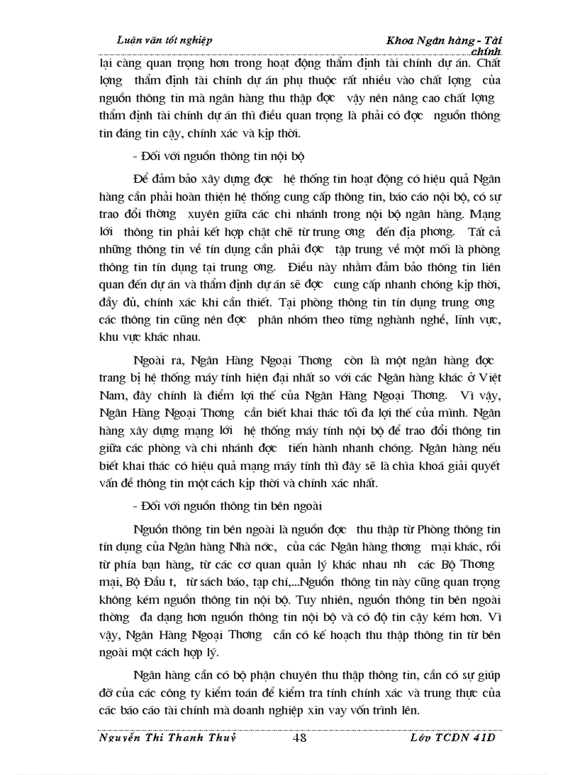 image for page Giải pháp nâng cao chất lượng thẩm định tài chính dự án trong hoạt động cho vay của Ngân Hàng Ngoại Thương Việt Nam 1