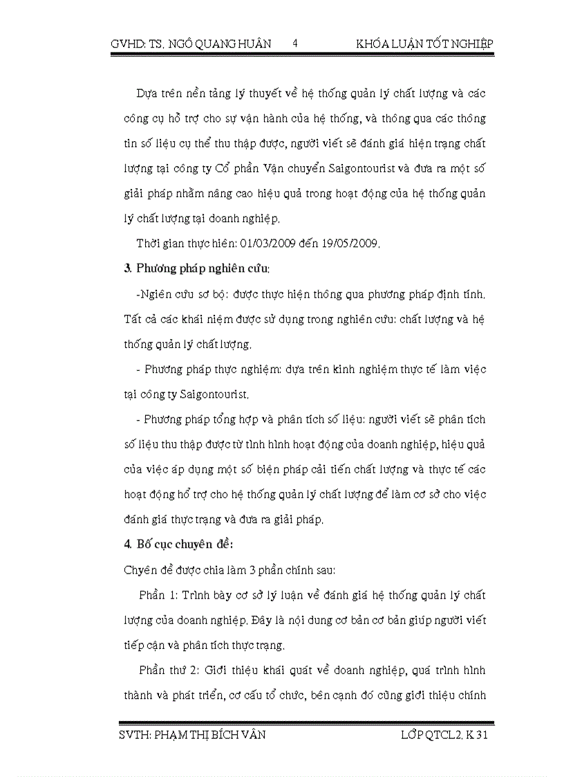 Giải pháp nâng cao hiệu quả hoạt động của hệ thống quản lý chất lượng tại công ty Cổ phần Vận chuyển Saigontourist