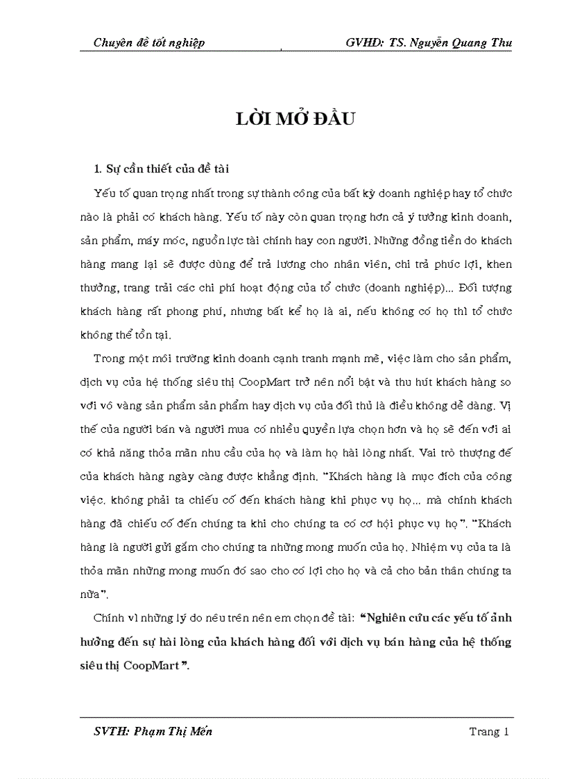 image for page Nghiên cứu các yếu tố ảnh hưởng đến sự hài lòng của khách hàng đối với dịch vụ bán hàng của hệ thống siêu thị CoopMart