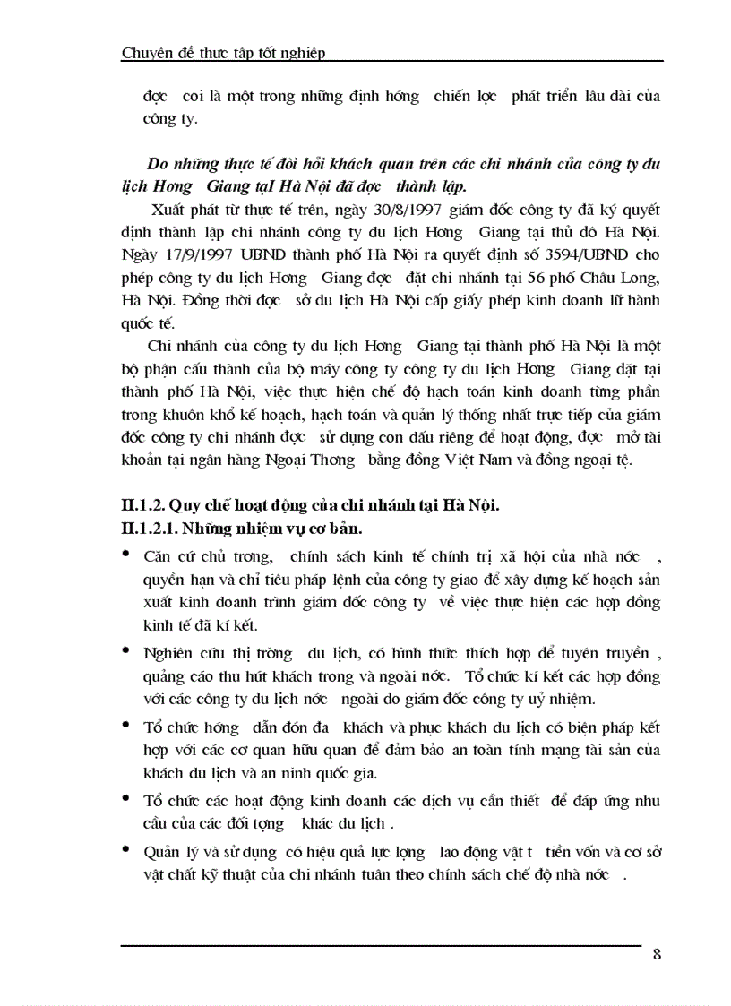 image for page Thực trạng của hoạt động kinh doanh và chất lượng của các chương trình du lịch trọn gói cho khách du lịch nước ngoài ở Chi nhánh Công ty du lịch Hương Giang tại Hà Nội 1