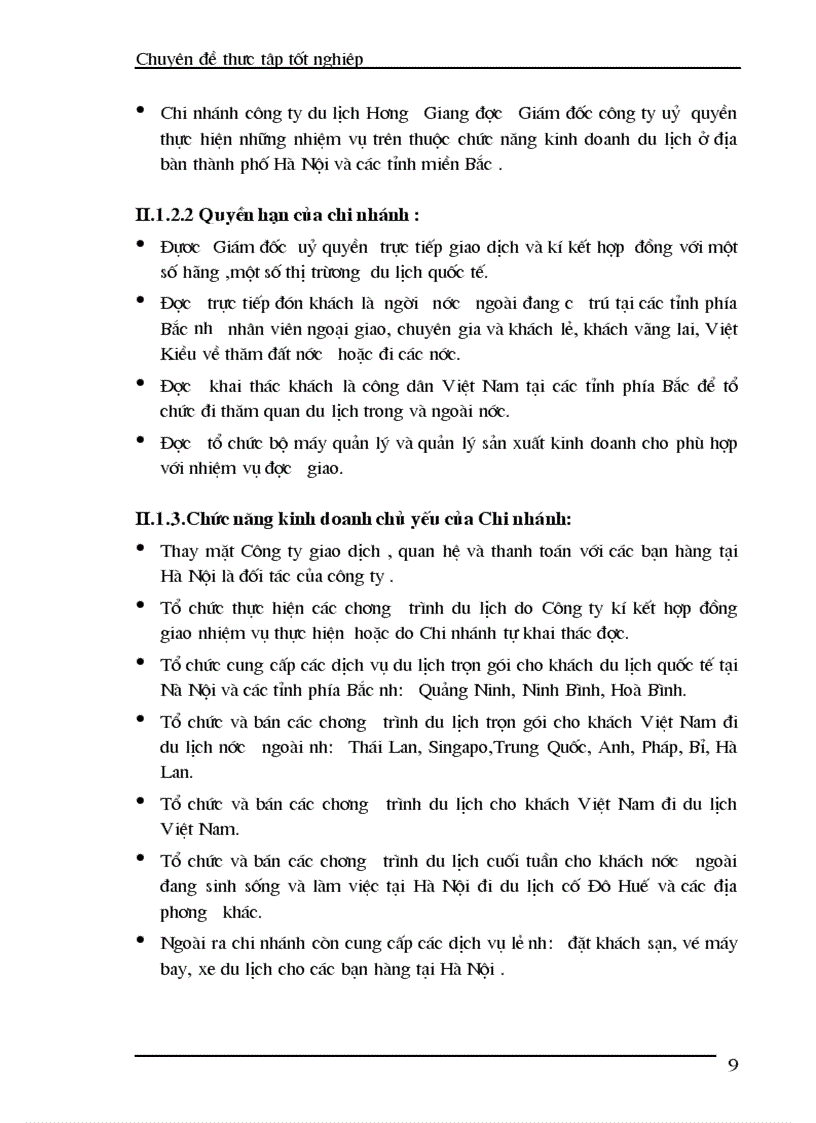 image for page Thực trạng của hoạt động kinh doanh và chất lượng của các chương trình du lịch trọn gói cho khách du lịch nước ngoài ở Chi nhánh Công ty du lịch Hương Giang tại Hà Nội 1