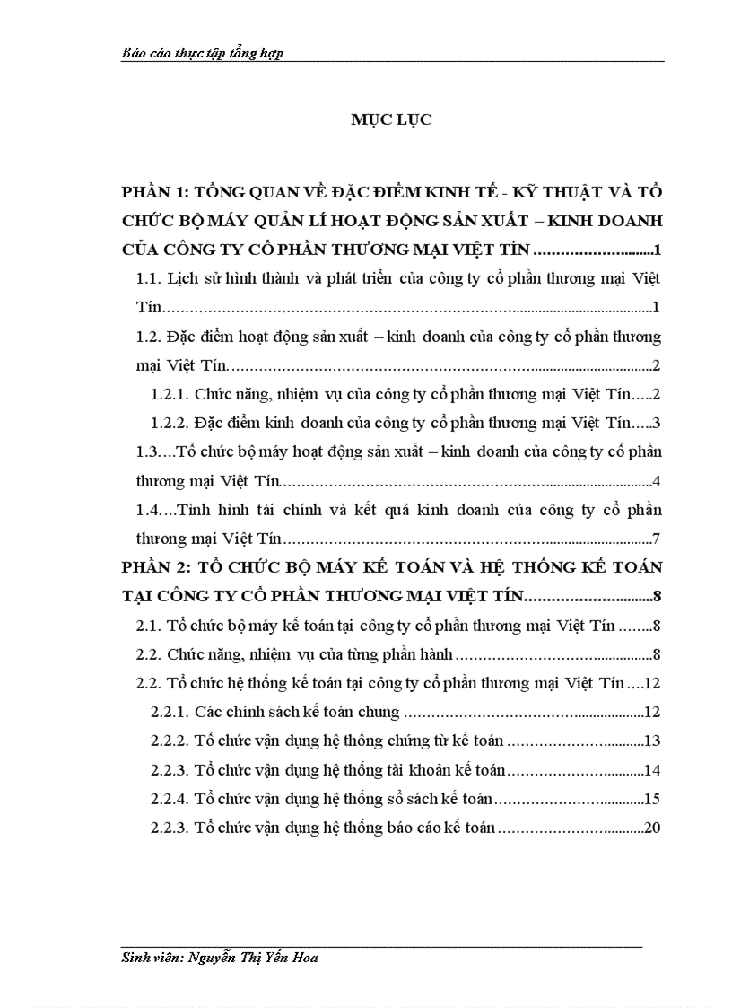 image for page Tổ chức bộ máy kế toán và hệ thống kế toán tại công ty cổ phần thương mại việt tín
