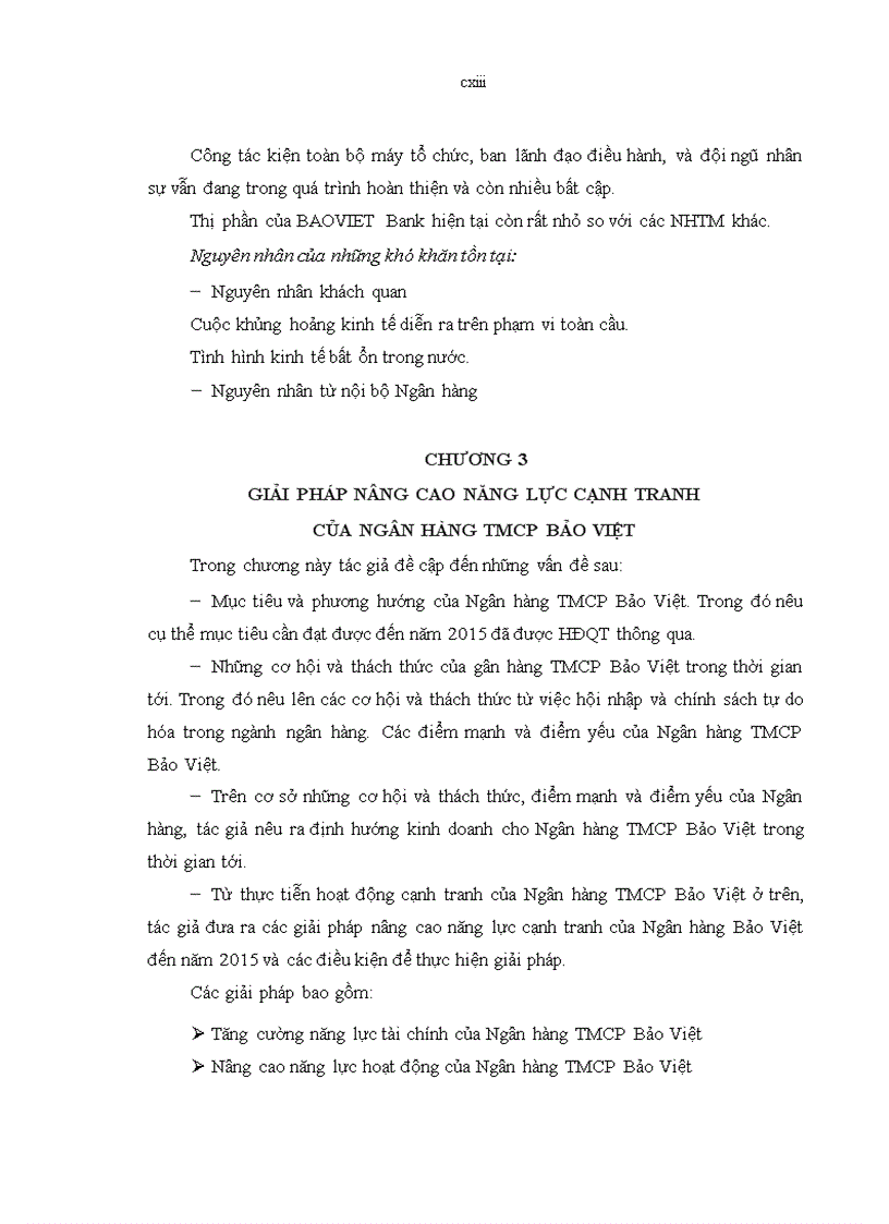 image for page Nâng cao năng lực cạnh tranh của Ngân hàng Thương mại cổ phần Bảo Việt