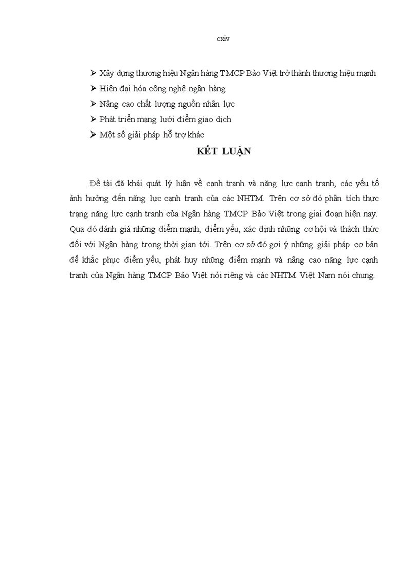 image for page Nâng cao năng lực cạnh tranh của Ngân hàng Thương mại cổ phần Bảo Việt