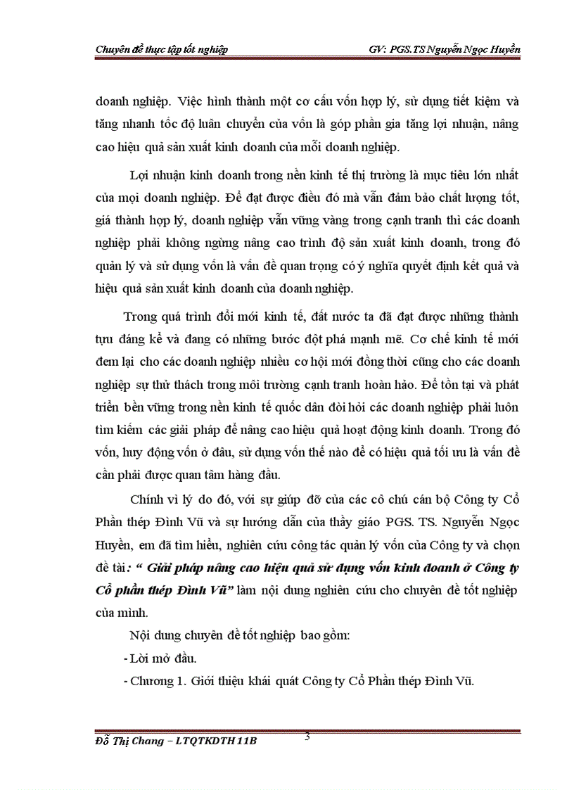 image for page Giải pháp nâng cao hiệu quả sử dụng vốn kinh doanh ở Công ty Cổ phần thép Đình Vũ