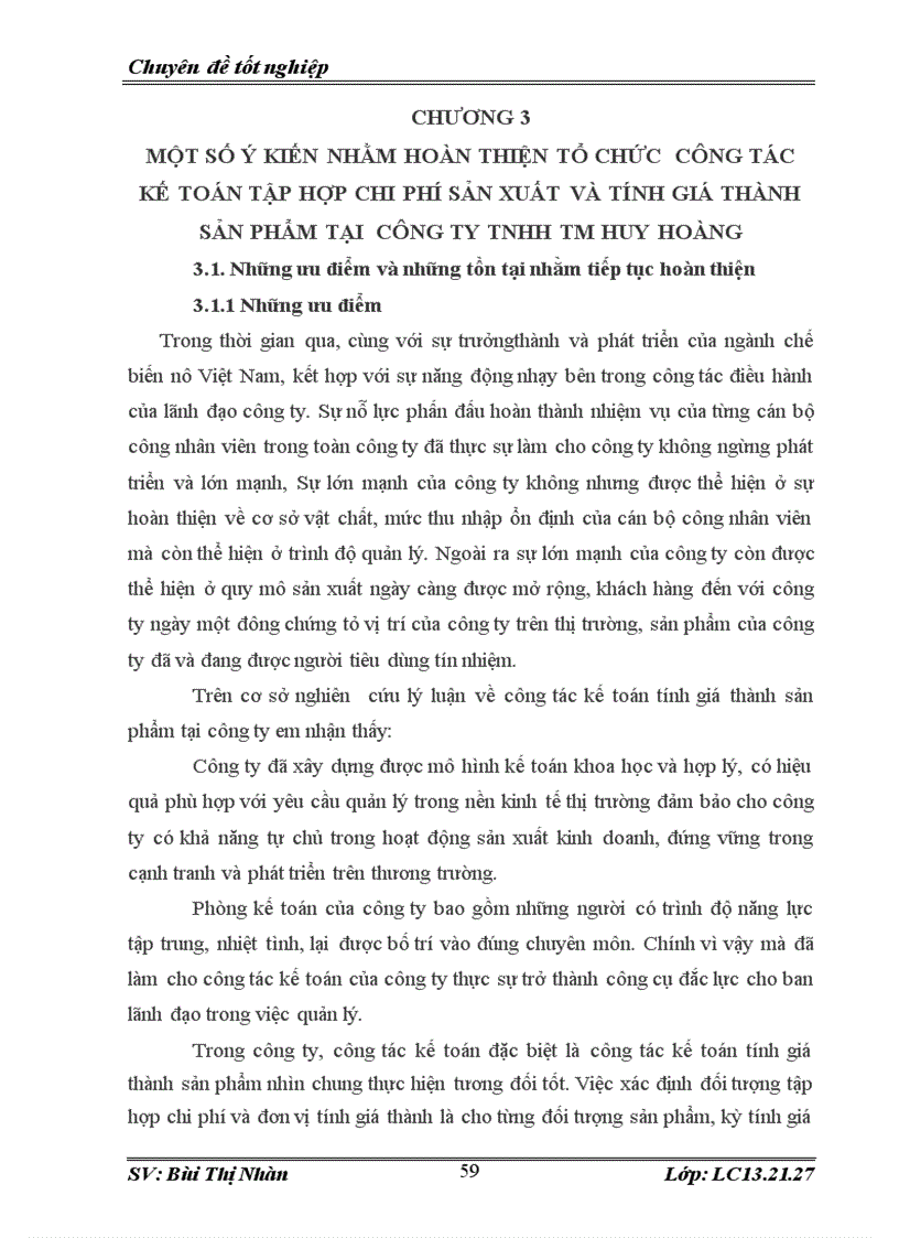 image for page Tổ chức công tác kế toán tập hợp chi phí sản xuất và tính giá thành sản phẩm tại Công ty TNHH TM Huy Hoàng
