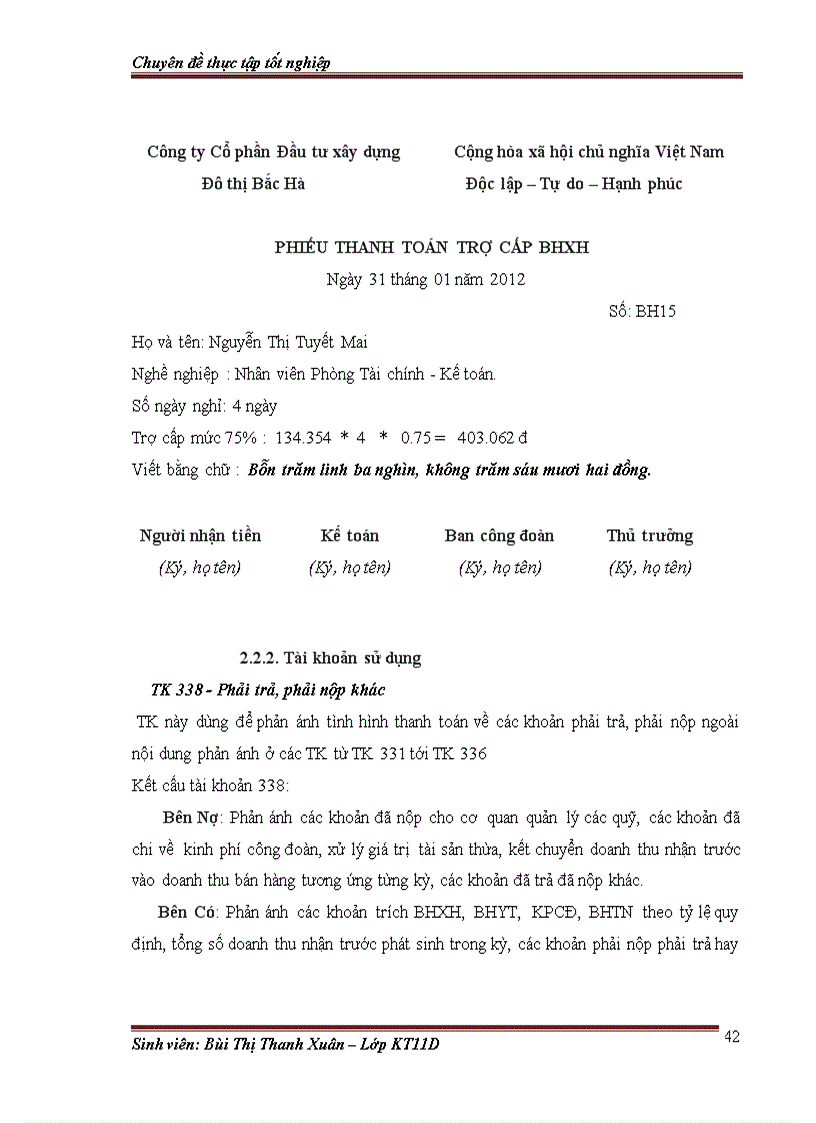 image for page Hoàn thiện kế toán tiền lương và các khoản trích theo lương tại công ty Cổ phần đầu tư xây dựng đô thị Bắc Hà