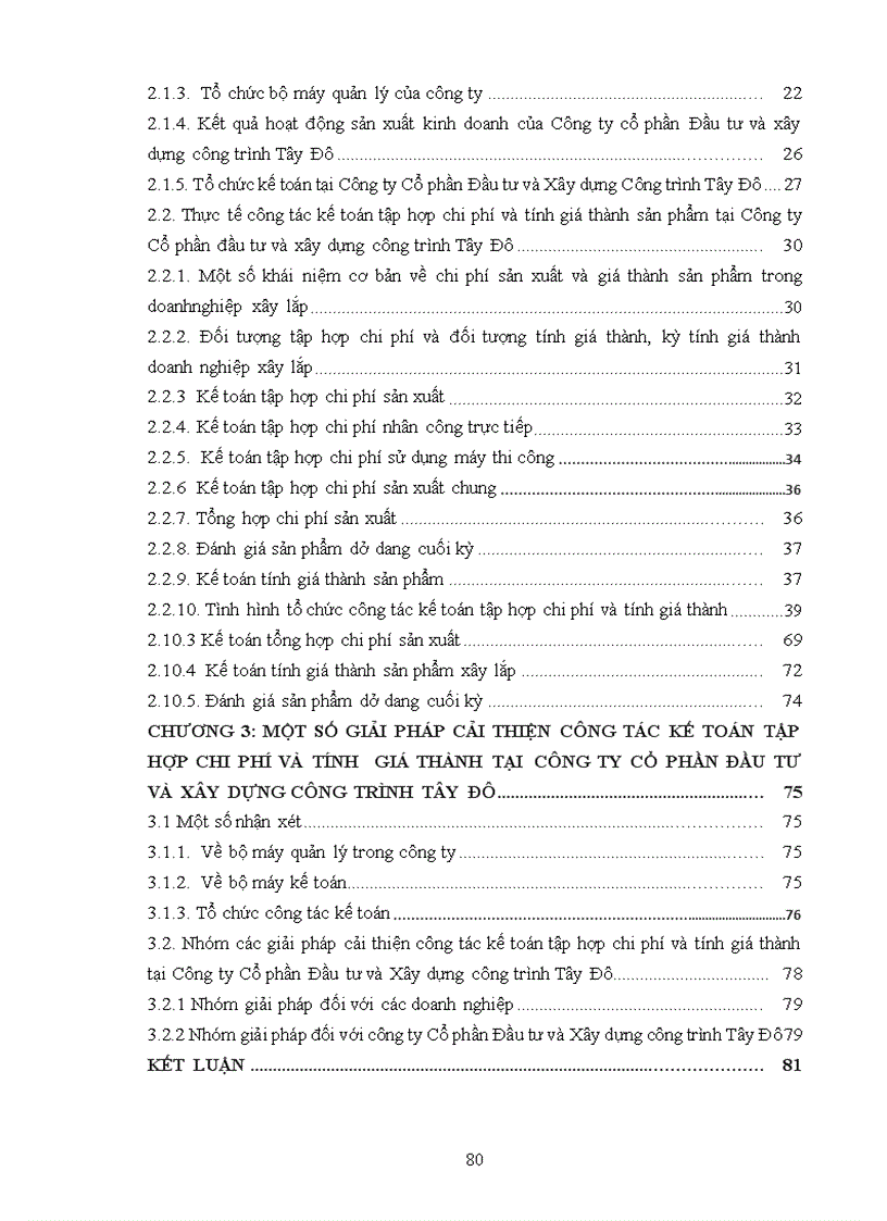 image for page Kế toán tập hợp chi phí và tính giá thành sản phẩm xây lắp tại công ty Cổ phần Đầu tư và Xây dựng công trình Tây Đô