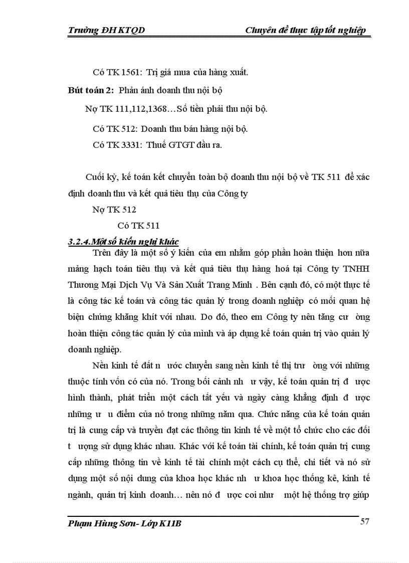 image for page Hoàn thiện kế toán bán hàng và xác định kết quả kinh doanh tại Công ty TNHH Thương Mại Dịch Vụ và Sản Xuất Trang Minh
