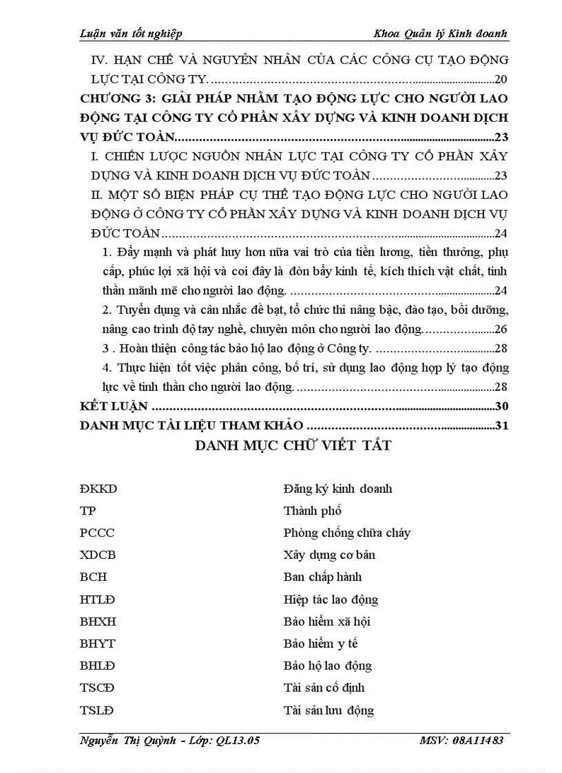 image for page Một số giải pháp nhằm tạo động lực cho người lao động tại Công ty Cổ phần xây dựng và kinh doanh dịch vụ Đức Toàn