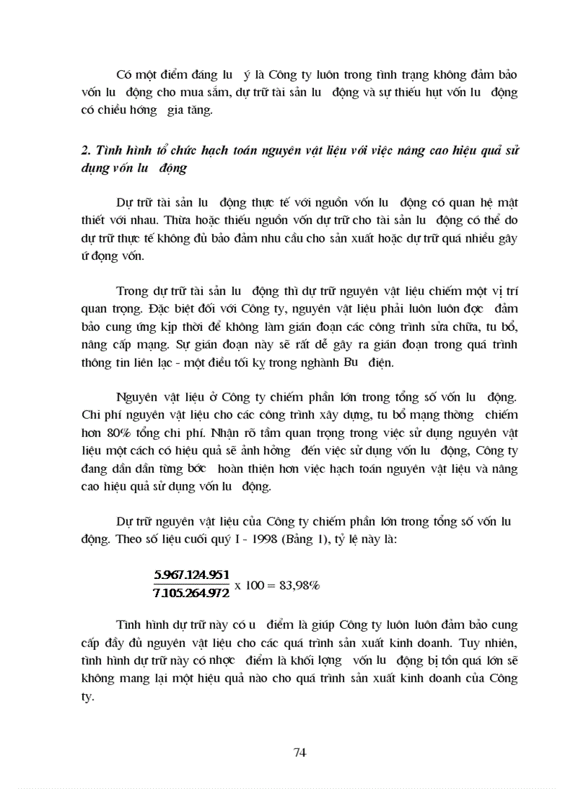 image for page Hạch toán chi tiết nguyên liệu vật liệu với việc nâng cao hiệu quả sử dụng vốn lưu động trong sản xuất kinh doanh tại Công ty Điện thoại Hà Nội