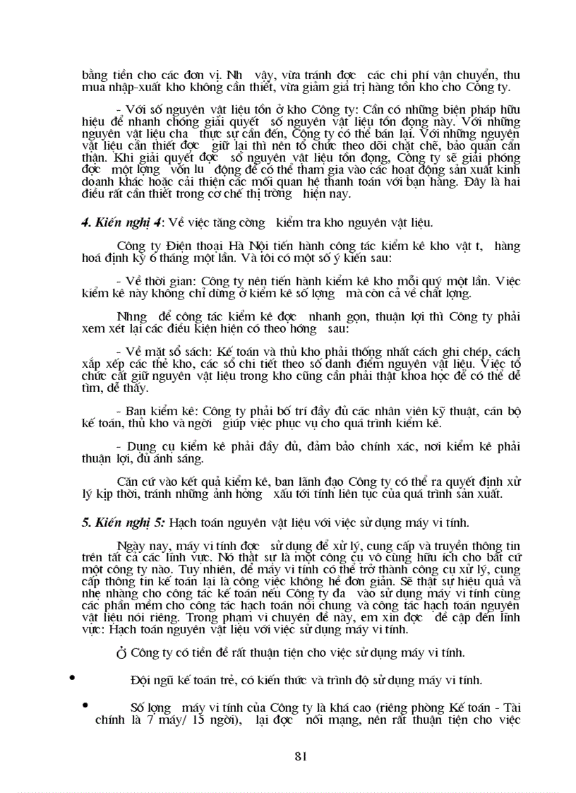 image for page Hạch toán chi tiết nguyên liệu vật liệu với việc nâng cao hiệu quả sử dụng vốn lưu động trong sản xuất kinh doanh tại Công ty Điện thoại Hà Nội
