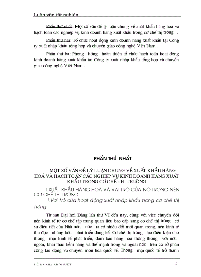 image for page Hoàn thiện tổ chức hạch toán các hoạt động xuất khẩu hàng hoá với việc nâng cao hiệu quả kinh doanh tại Công ty XNK tổng hợp và chuyển giao công nghệ VN