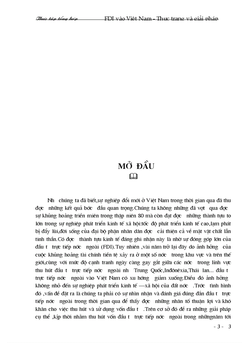 Đầu tư trực tiếp nước ngoài tại Việt Nam từ 1987 đến nay thực trạng và giải pháp 1